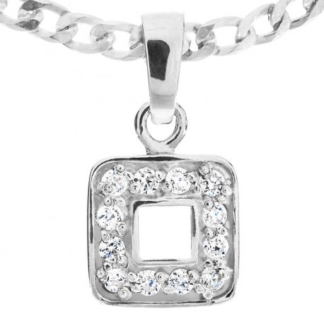 SREBRNY KOMPLET KWADRATY Z CYRKONIAMI SREBRO PRÓBY 925 zdjęcie 4