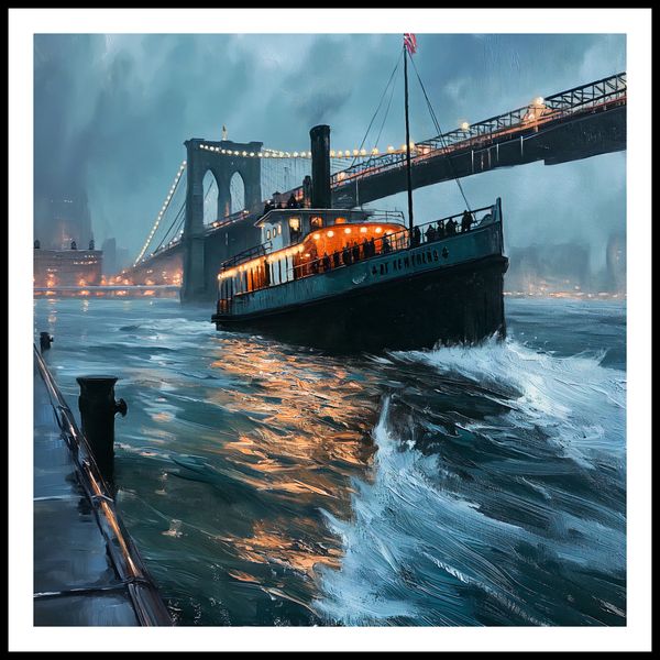 Plakat 70x70cm Stary Parowiec zdjęcie 3