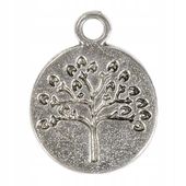 Zawieszka DRZEWO 15mm platyna 1szt.