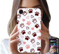 ETUI DO IPHONE ( 6 PLUS ) - PSIE ŁAPKI NA BIAŁYM TLE, PIES, KOT, MIŚ