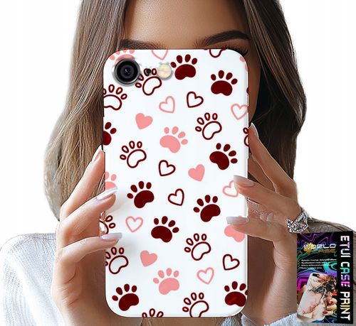 ETUI DO IPHONE ( 6 PLUS ) - PSIE ŁAPKI NA BIAŁYM TLE, PIES, KOT, MIŚ na Arena.pl