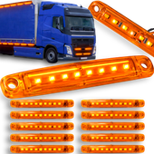 ZESTAW LAMPA OBRYSOWA LED OBRYSÓWKI 12 24V POMARAŃCZOWA DIODY 10 SZT