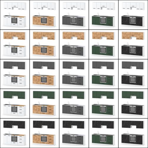 Kuchnia Modułowa 2.0m Nowoczesna Z Blatem Pojemna Biała Dąb Wotan Biała Mat na Arena.pl