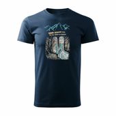 Koszulka outdoor w góry dla turysty namiot Tatry z butami buty górskie męska granatowa REGULAR XL