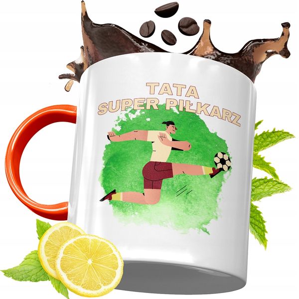 Kubek Pomarańczowy Dla Taty Dzień Taty Prezent Z Nadrukiem Ze Zdjęciem zdjęcie 1