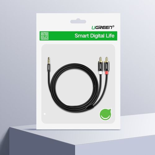 KABEL AUDIO UGREEN MINI JACK 3,5 mm DO 2RCA CINCH MOCNY PRZEWÓD 3M na Arena.pl