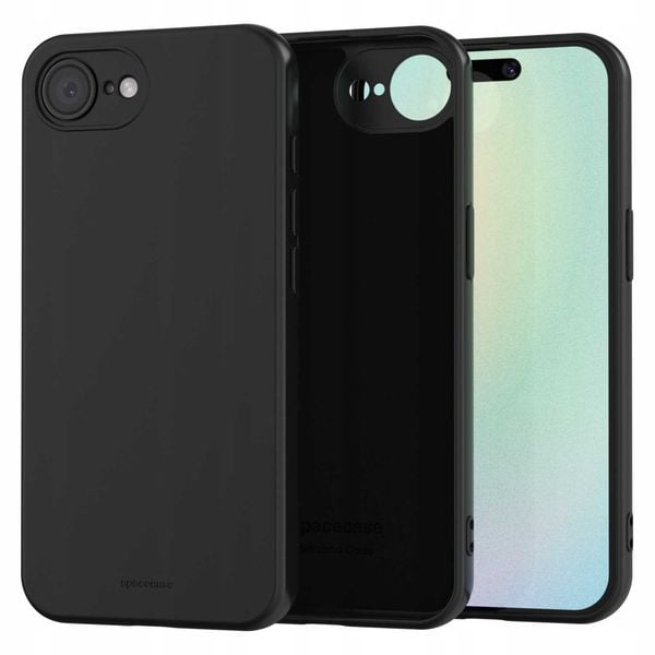 Spacecase Silicone Case 3.0 Iphone 16E Black zdjęcie 4