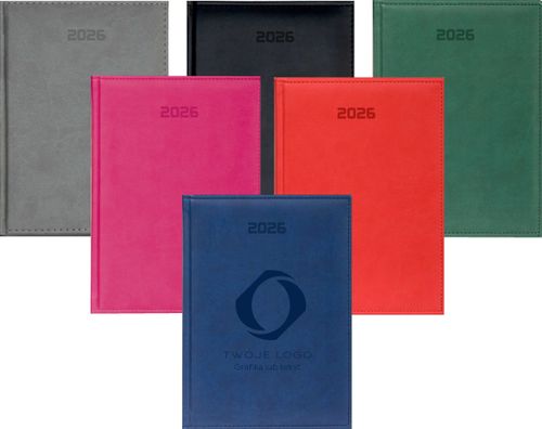 FIRMOWY KALENDARZ Z LOGO A4 2026 książkowy tygodniowy z grawerem 25 sztuk na Arena.pl