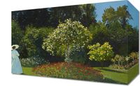 Obraz 30x20cm Lady in the Garden, Monet Vintage do Salonu