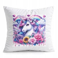 PODUSZKA BIAŁA PREZENT - JEDNOROŻEC UNICORN KOŃ