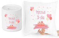 Na Urodziny 30 Zestaw Poduszka + Skarbonka Prezent Z Nadrukiem Ze Zdjęciem