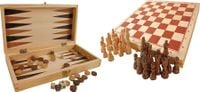 ZESTAW GIER szachy warcaby backgammon drewniane