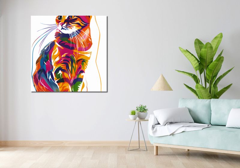Obraz 100x100cm Nasycony Kot zdjęcie 2