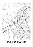 Plakat plan miasta mapa Zakopane 40x50 cm