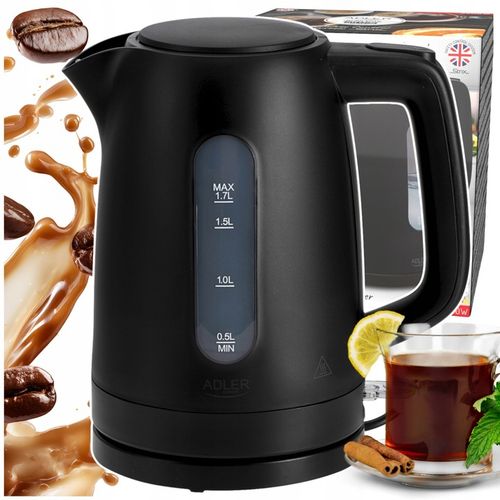 CZAJNIK ELEKTRYCZNY BEZPRZEWODOWY 2200W 1,7l CZARNY CICHY Z na Arena.pl