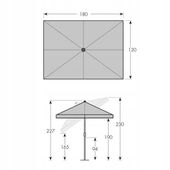 Parasol ogrodowy DOPPLER 180x120 na BALKON ŁAMANY