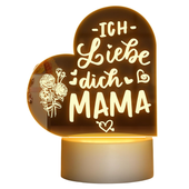 Lampka LED dla Mamy Kocham Cię Mamo 18x10 cm Prezent na Dzień Matki