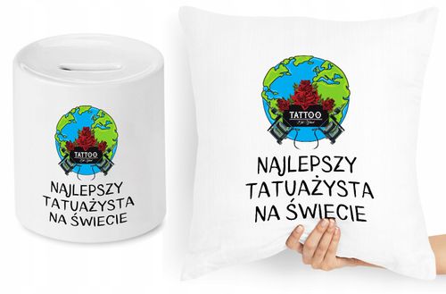Dla Tatuażysty Zestaw Poduszka + Skarbonka Prezent Z Nadrukiem Ze Zdjęciem na Arena.pl