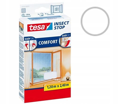 TESA MOSKITIERA OKIENNA BIAŁA 1,2m x 2,4m COMFORT na Arena.pl