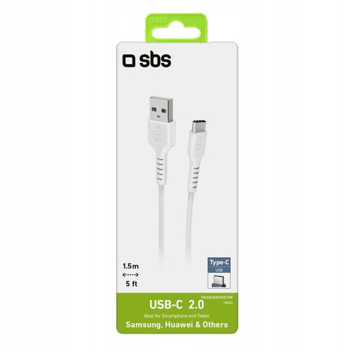 Kabel przewód USB-A - USB-C 1.5m - biały na Arena.pl