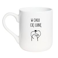 KUBEK "W CHUJ CIĘ LUBIĘ" Wzór - Elegant Biały 330 ml