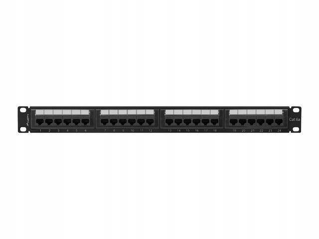 Patch panel Lanberg 24 port 1U kat.6A czarny zdjęcie 5