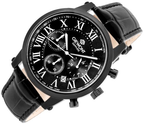 zegarek męski giewont chronograph sapphire czarny gw6260-a3 na Arena.pl