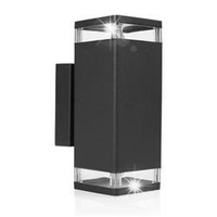 LuX NOWOCZESNY porządny KINKIET ELEWACYJNY góra/dół 10W ALUMINIUM IP54 GU10