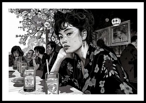Plakat 60x40cm Czarne Kimono na Arena.pl