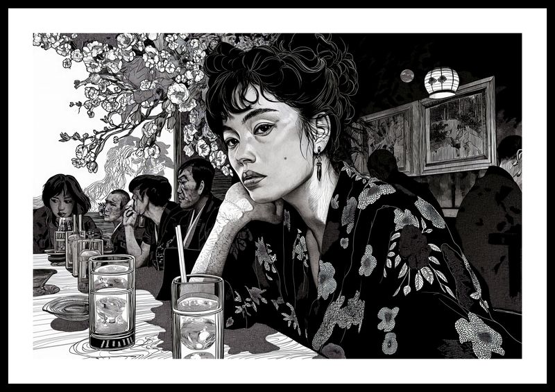 Plakat 60x40cm Czarne Kimono zdjęcie 3