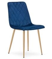 Krzesło tapicerowane granatowe TURIN aksamit do kuchni jadalni salonu