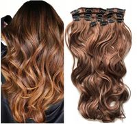 DOCZEPIANE WŁOSY ZESTAW Clip in Fale 7 PASM 160g
