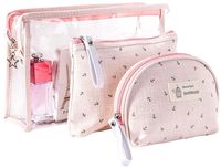 Kosmetyczka Organizer Przezroczysta Zestaw różowy E22