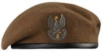 Beret Wojskowy Galowy Wojsk Obrony Terytorialnej WOT Wełniany Brązowy 61