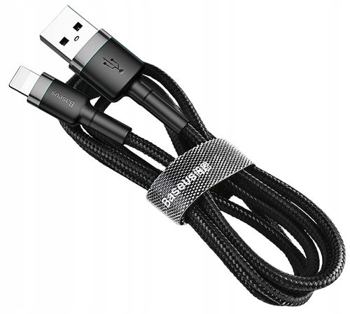 Kabel do Iphone 1m 12 11 X 8 7 BASEUS mocny oplot na Arena.pl