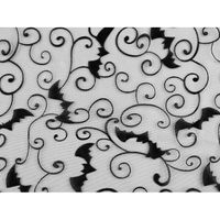 organza z motywem " halloween nietoperz" 4m