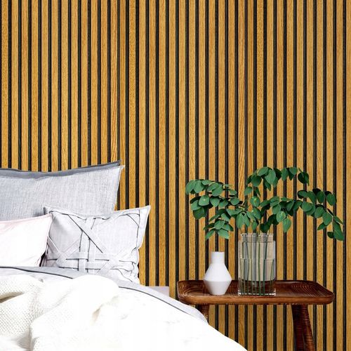 Tapeta Lamel Samoprzylepna Panele Ścienne 3D Okleina Lamele Brąz Drewno 10m na Arena.pl