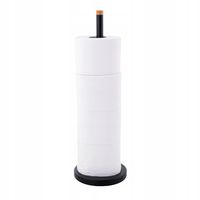 Stojak na papier toaletowy czarny do WC na 4 rolki bambus loft YOKA HOME