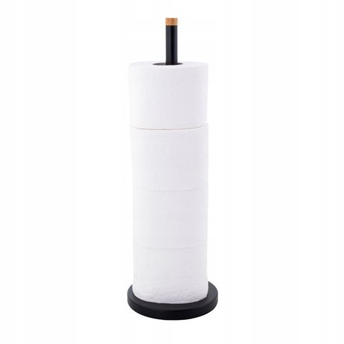 Stojak na papier toaletowy czarny do WC na 4 rolki bambus loft YOKA na Arena.pl