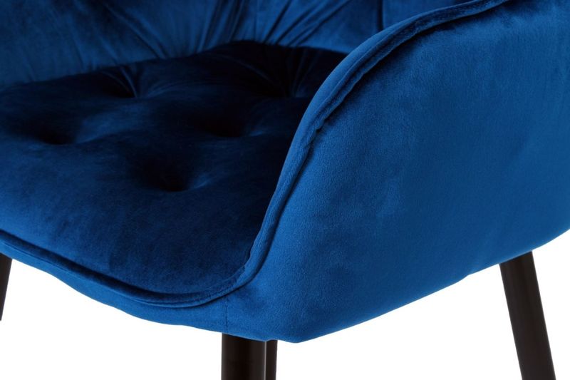 Krzesło welurowe NEVADA VELVET granatowe zdjęcie 7