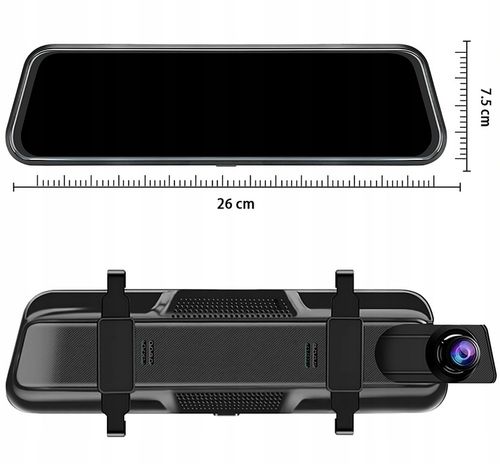 WIDEOREJESTRATOR SAMOCHODOWY LUSTERKO KAMERA COFANIA JAZDY PRZÓD TYŁ MenuPL na Arena.pl