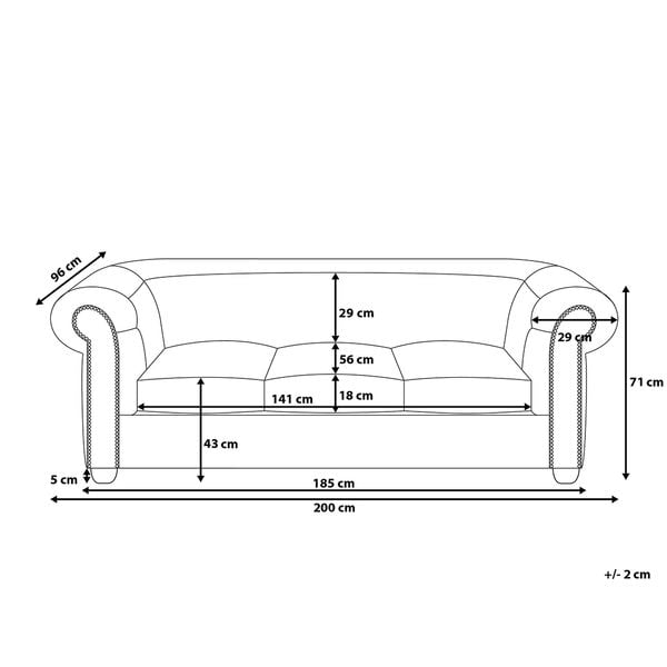 Sofa 3-osobowa patchworkowa fioletowa CHESTERFIELD zdjęcie 10