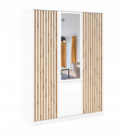 Nowoczesna Szafa 3-drzwiowa 150cm Biała Lamele ST