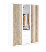 Nowoczesna Szafa 3-drzwiowa 150cm Biała Lamele ST