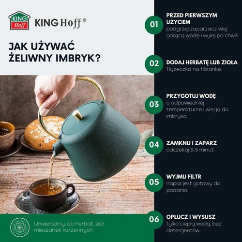 zaparzacz żeliwny imbryk 1l z filtrem kinghoff kh-1933 na Arena.pl