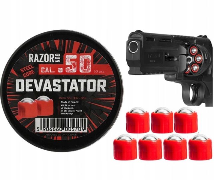 RazorGun Kule Metalowe Stalowe Devastator kal. .50 60 szt. do Umarex zdjęcie 1