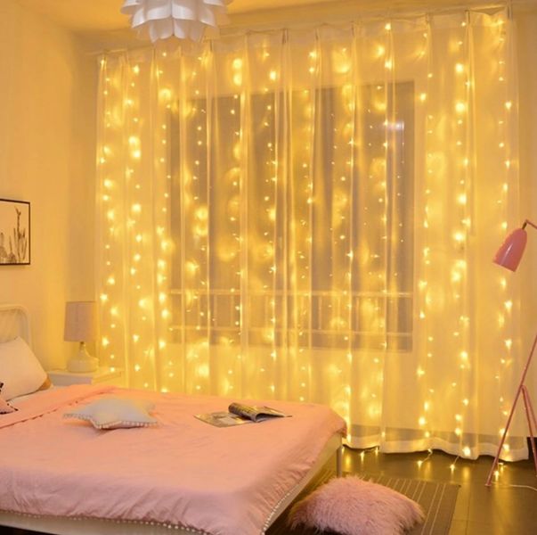 Kurtyna LED USB 5V 300LED 3x3m + pilot biała ciepła zdjęcie 10