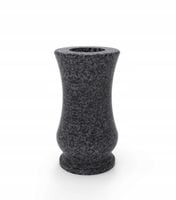 Wazon Granitowy Nagrobny Na Cmentarz Tulipan Grafit 28cm Okrągły Granit