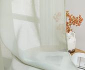 PONY DANCE Zasłony Półprzezroczyste Biało-Zielone 2 sztuki 245x140 cm