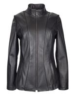 Bukowski damska kurtka skórzana zapinana dekolt stójka kieszenie zewnętrzne Rozmiar odzieży M